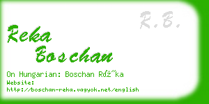 reka boschan business card